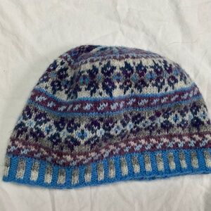 100% Wool Hand knit Fairisle Hat